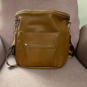 Fawn design the original caramel brown backpack diaper bag